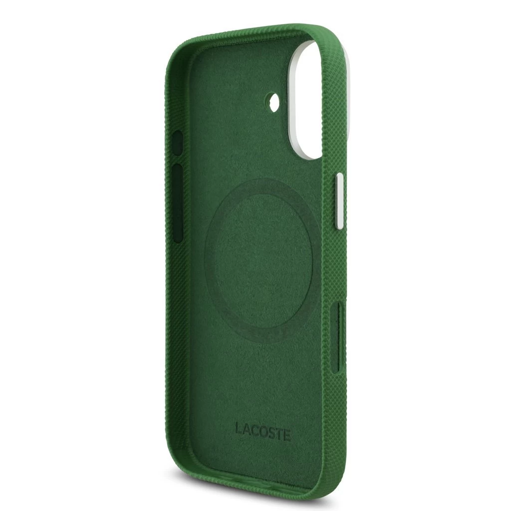 Lacoste Iconic Petit Pique Metal Logo MagSafe tok iPhone 17 készülékhez zöld