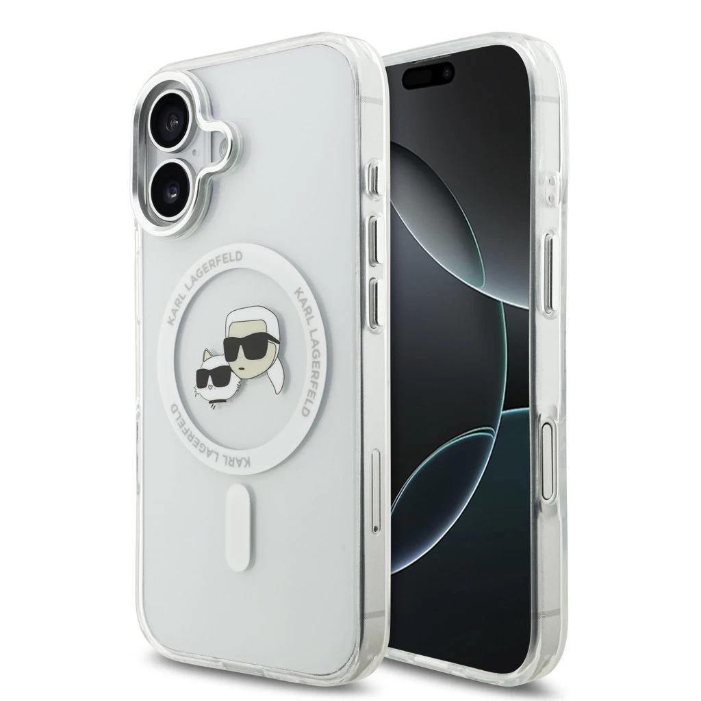 Karl Lagerfeld IML K&CH Heads Metal Frame MagSafe tok iPhone 17 készülékhez átlátszó
