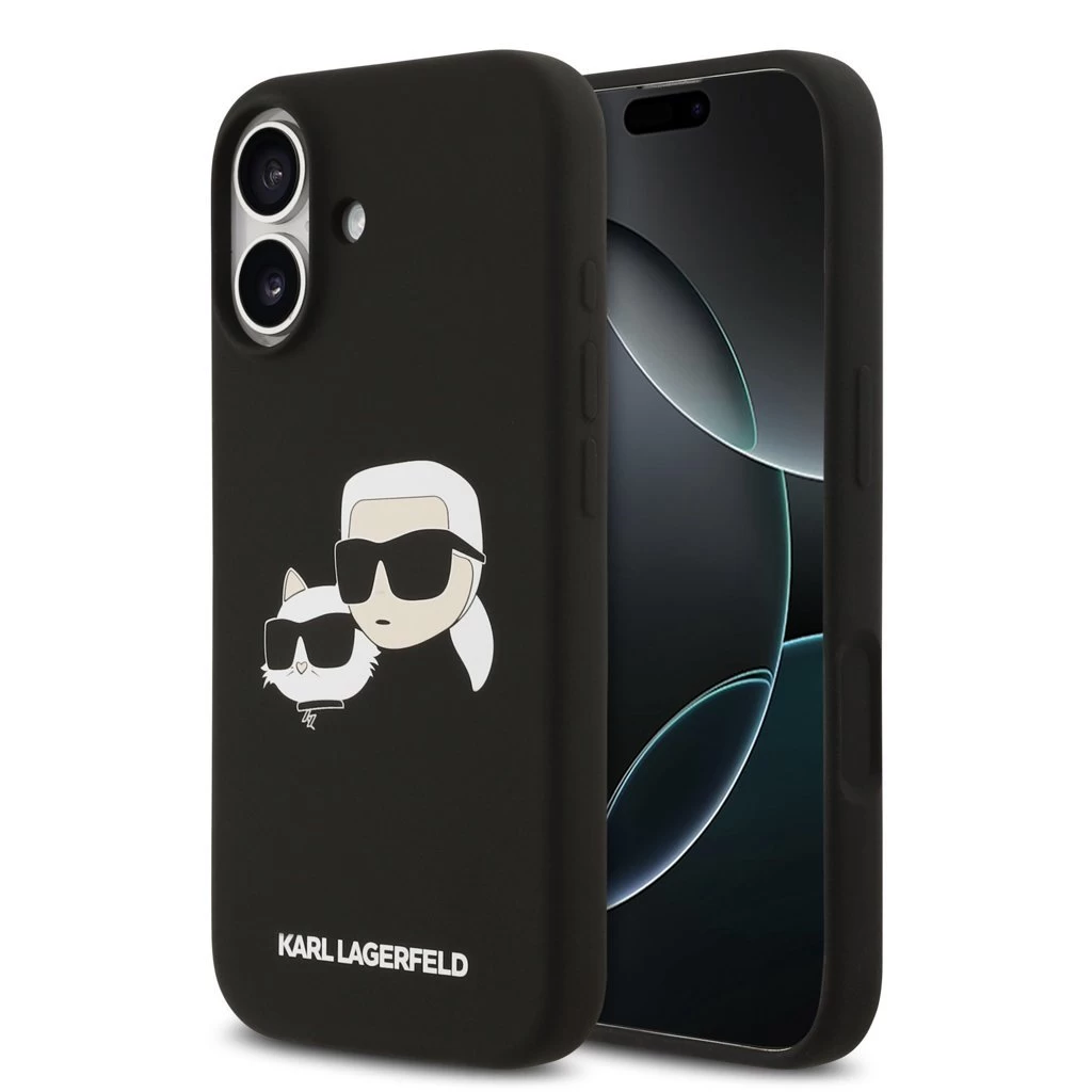 Karl Lagerfeld Liquid Silicone Double Heads MagSafe tok iPhone 17 készülékhez fekete