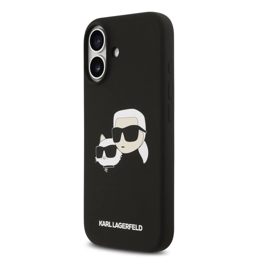 Karl Lagerfeld Liquid Silicone Double Heads MagSafe tok iPhone 17 készülékhez fekete
