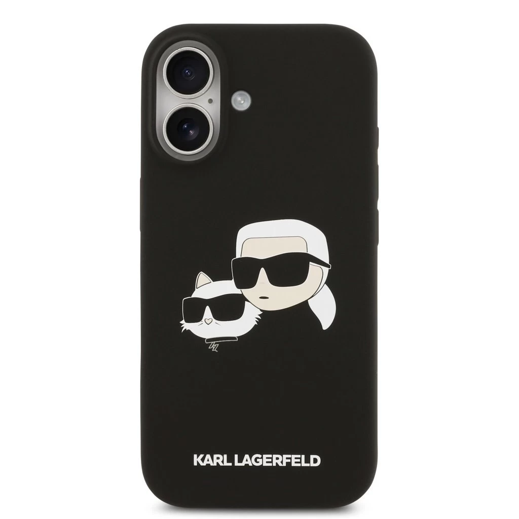 Karl Lagerfeld Liquid Silicone Double Heads MagSafe tok iPhone 17 készülékhez fekete
