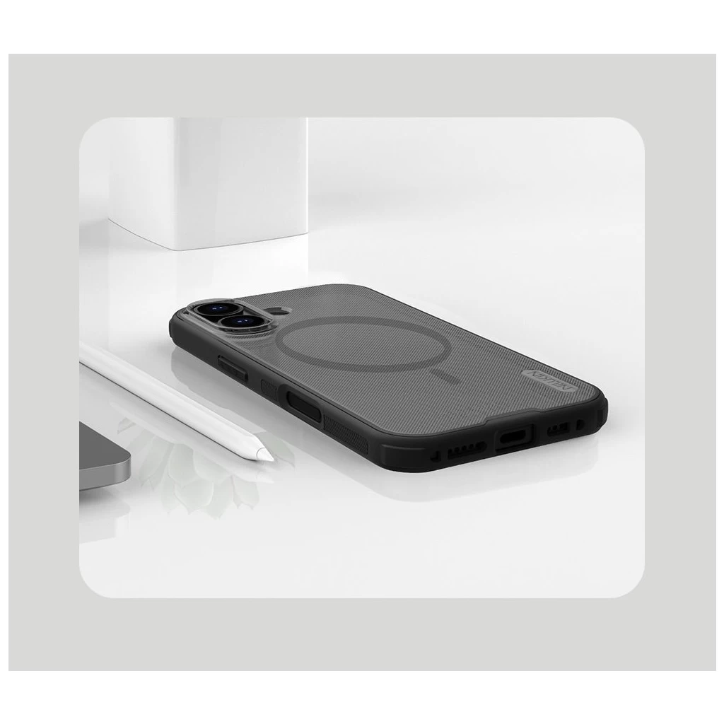 Nillkin Super Frosted PRO mágneses hátoldali tok Apple iPhone 17 készülékhez áttetsző fekete