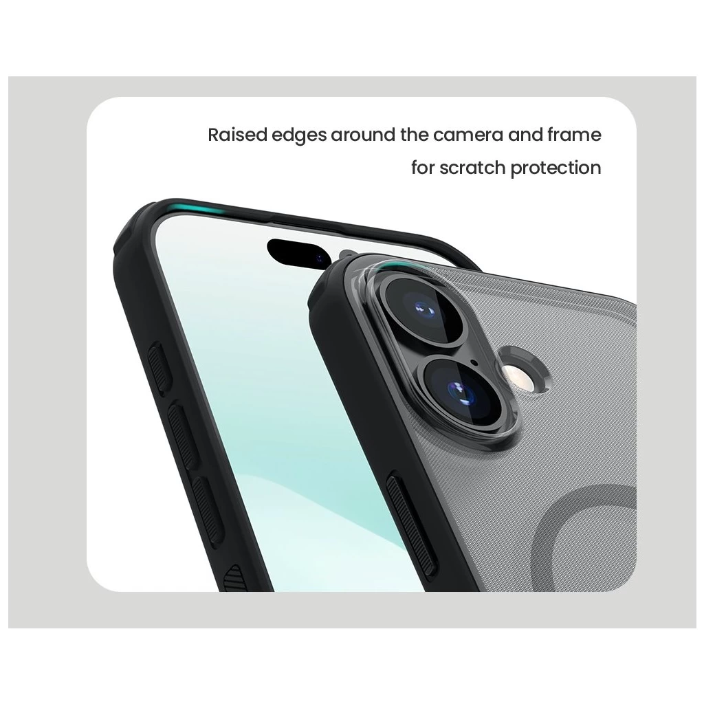 Nillkin Super Frosted PRO mágneses hátoldali tok Apple iPhone 17 készülékhez áttetsző fekete