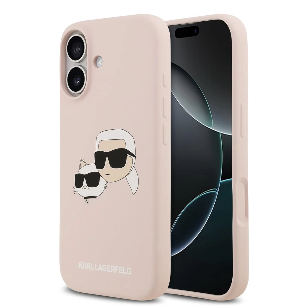 Karl Lagerfeld Liquid Silicone Double Heads MagSafe tok iPhone 17 készülékhez rózsaszín
