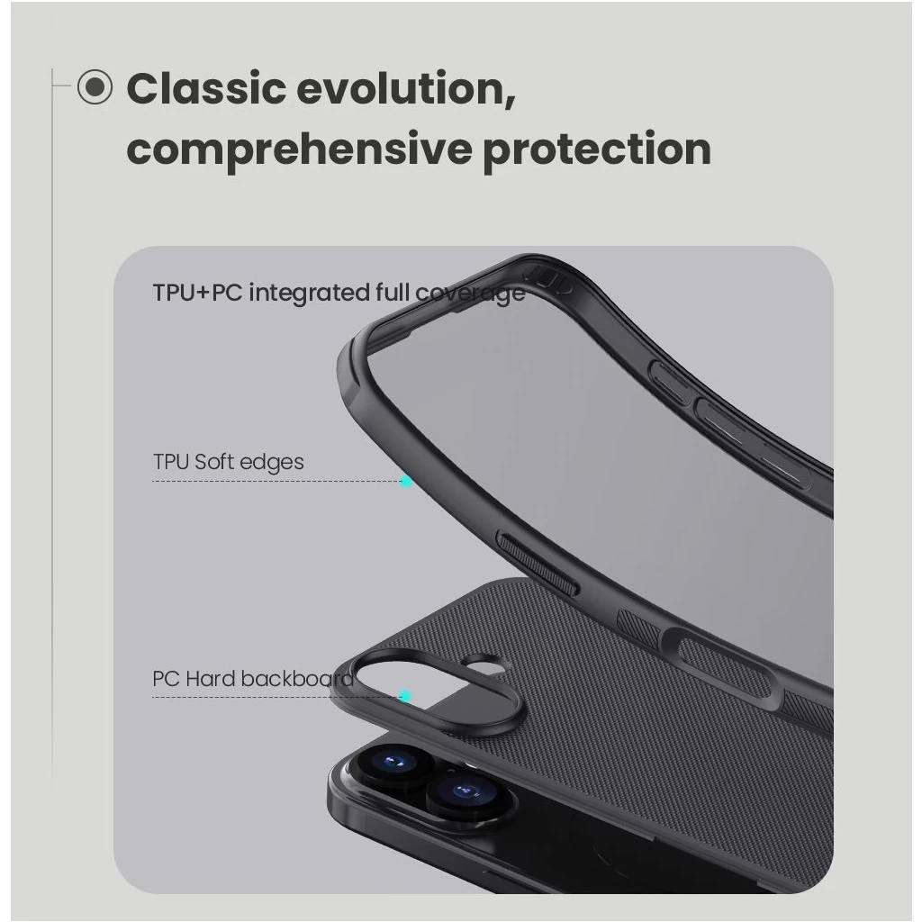 Nillkin Super Frosted PRO mágneses hátsó tok Apple iPhone 17 készülékhez fekete