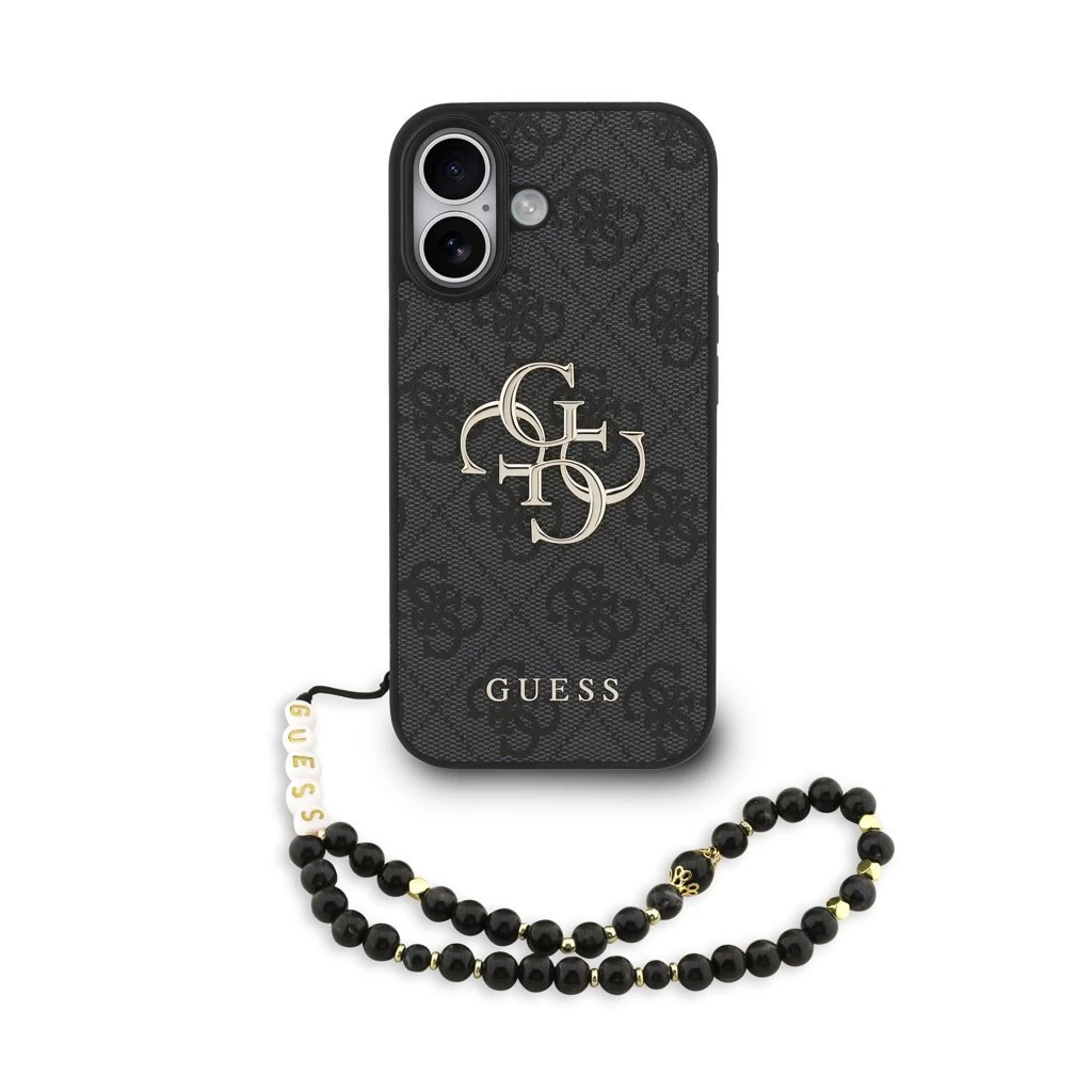 Guess PU 4G Metal Logo pántos tok iPhone 17 készülékhez fekete