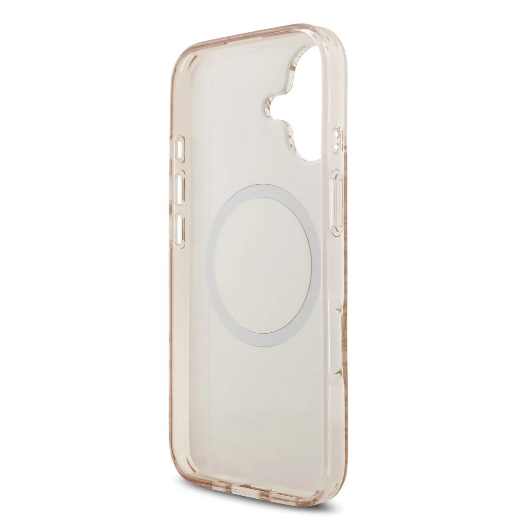 Guess IML Flowers Allover Strap MagSafe tok iPhone 17 készülékhez rózsaszín
