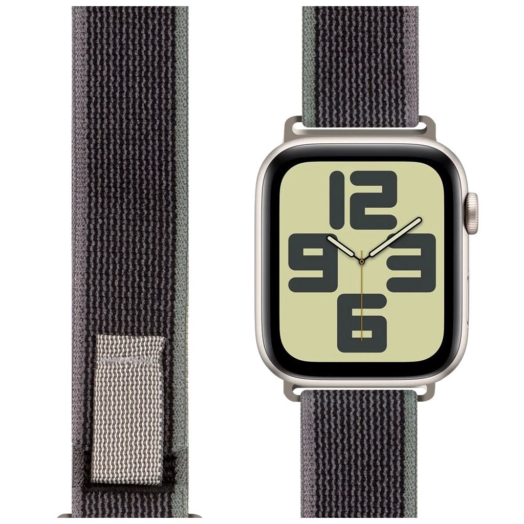 OBAL:ME textil szíj Apple Watch 42-49mm M-L készülékhez szürke/zöld