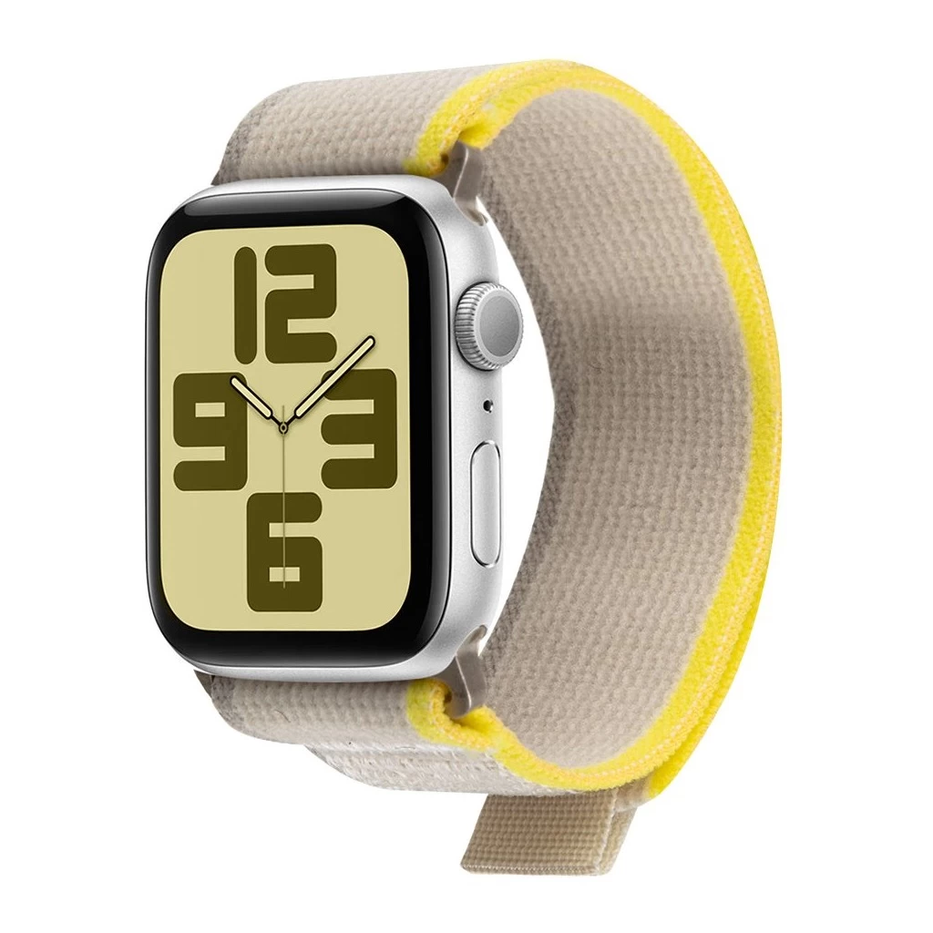 OBAL:ME textil szíj Apple Watch 42-49mm M-L készülékhez bézs/sárga