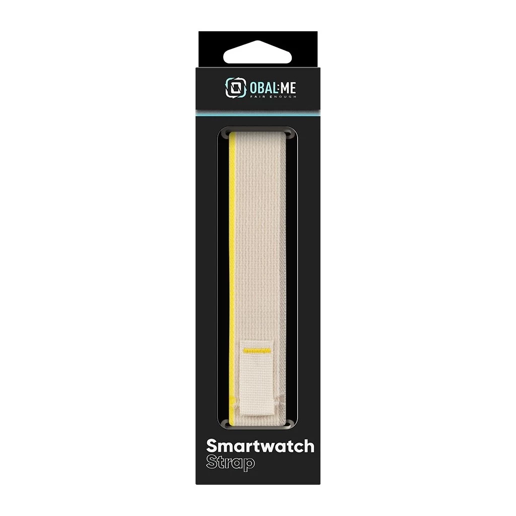 OBAL:ME textil szíj Apple Watch 42-49mm M-L készülékhez bézs/sárga
