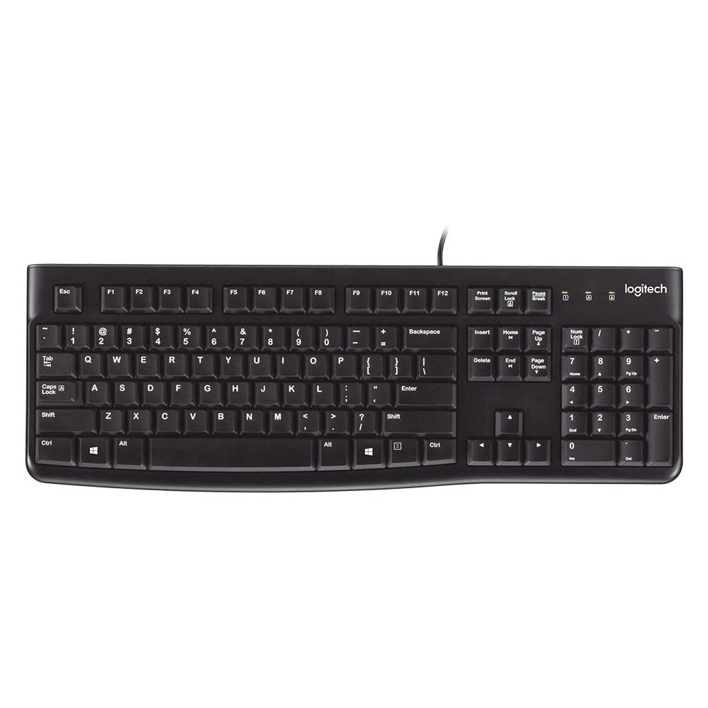 Logitech K120 USB billentyűzet US fekete OEM  (920-002479)