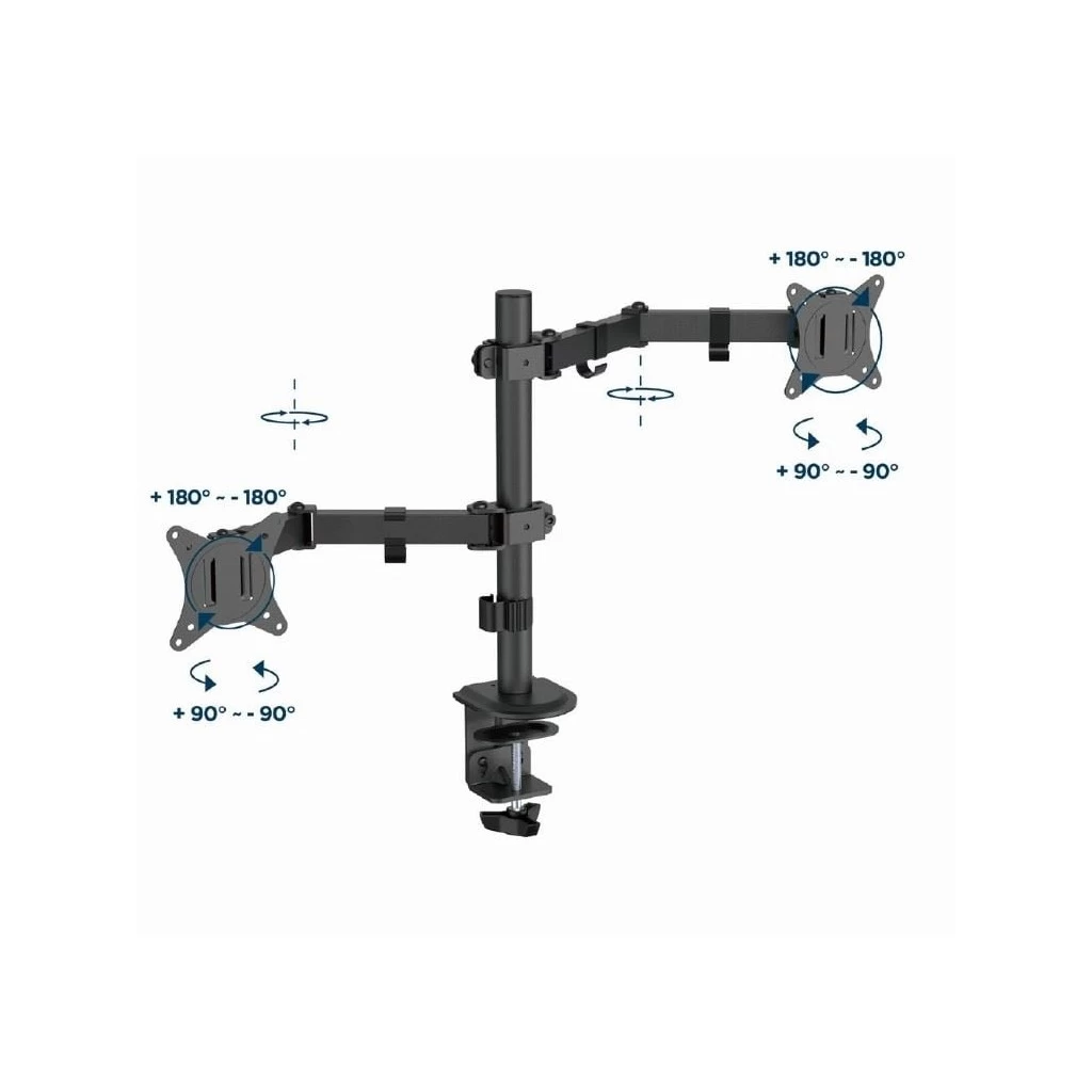 Gembird 2 monitor számára asztalra erősíthető tartó 17”-32” fekete (MA-D2-03)