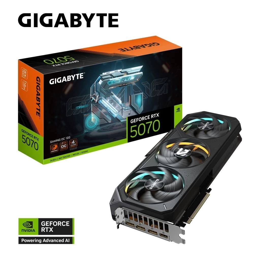 Gigabyte GeForce RTX 5070 12GB GAMING OC 12G videokártya (GV-N5070GAMING OC-12GD)