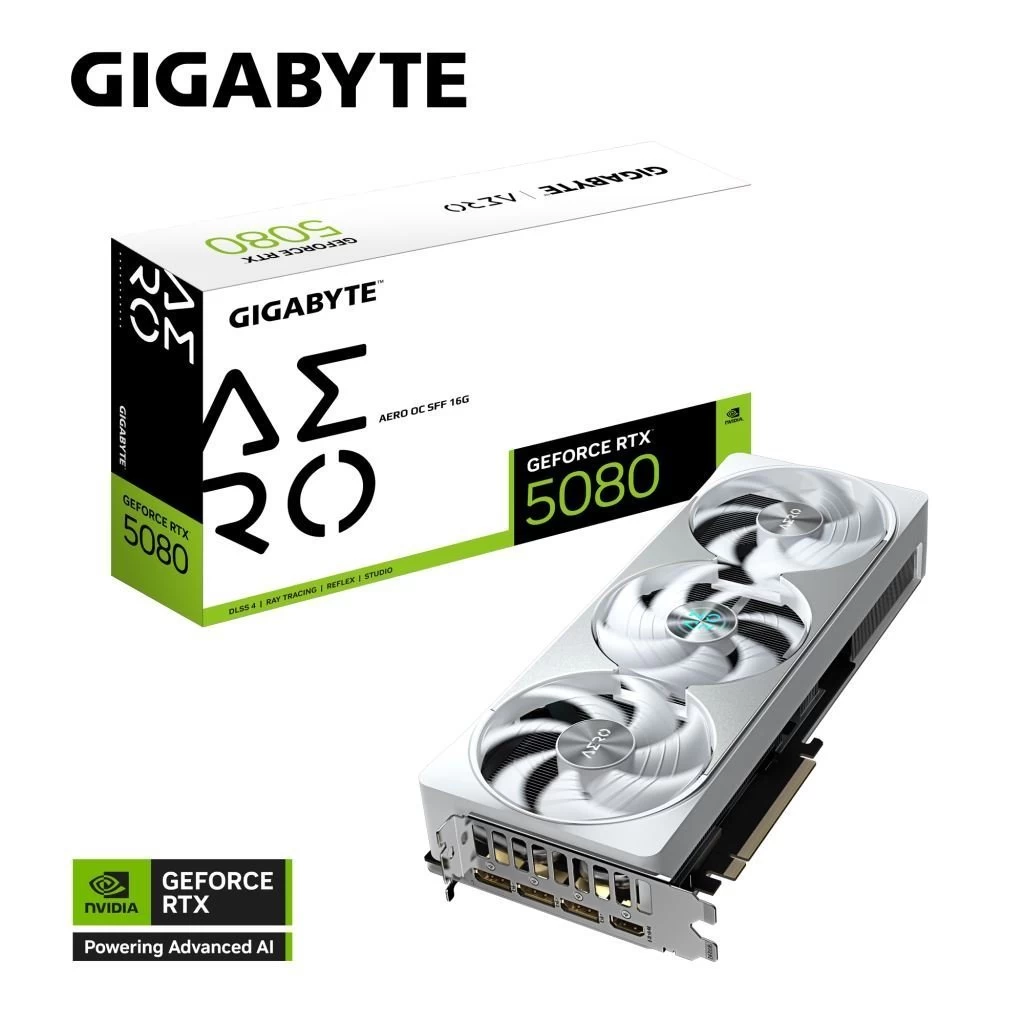 Gigabyte GeForce RTX 5080 16GB AERO OC SFF 16G videokártya (GV-N5080AERO OC-16GD)