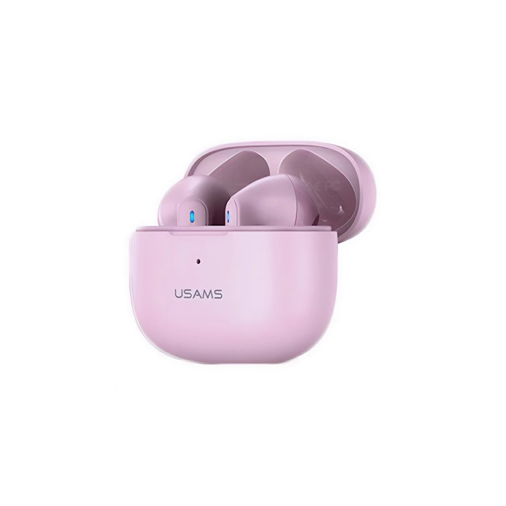 Usams NX03 bluetooth fülhallgató SZTEREO (v5.2, TWS, mikrofon, aktív zajszűrő + töltőtok) RÓZSASZÍN (BHUNX03)