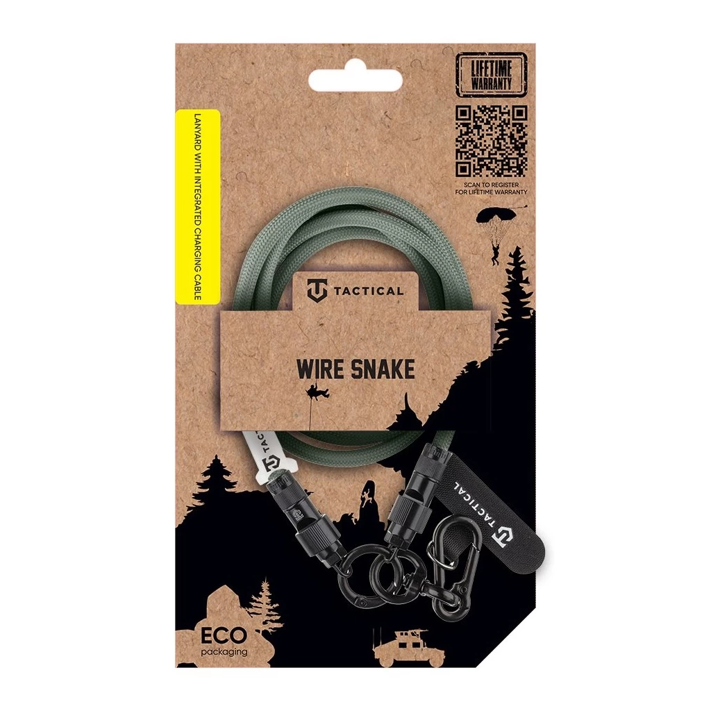 Tactical Wire Snake USB-C kábel 1.2m zöld