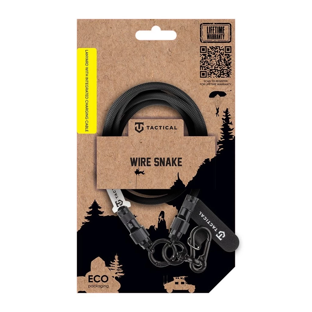 Tactical Wire Snake USB-C 1.2m kábel fekete