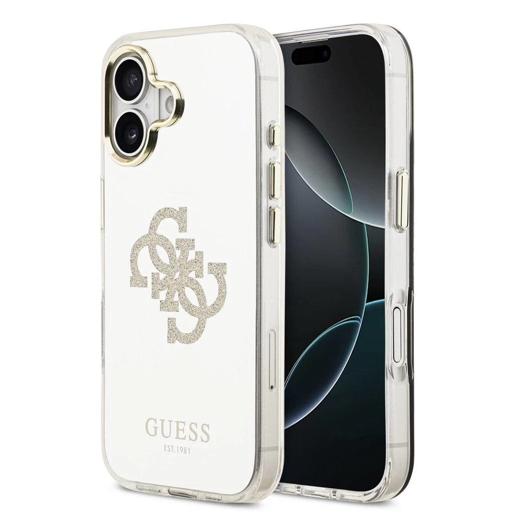 Guess PC/TPU Mirror 4G Glitter Logo MagSafe tok iPhone 17 készülékhez arany