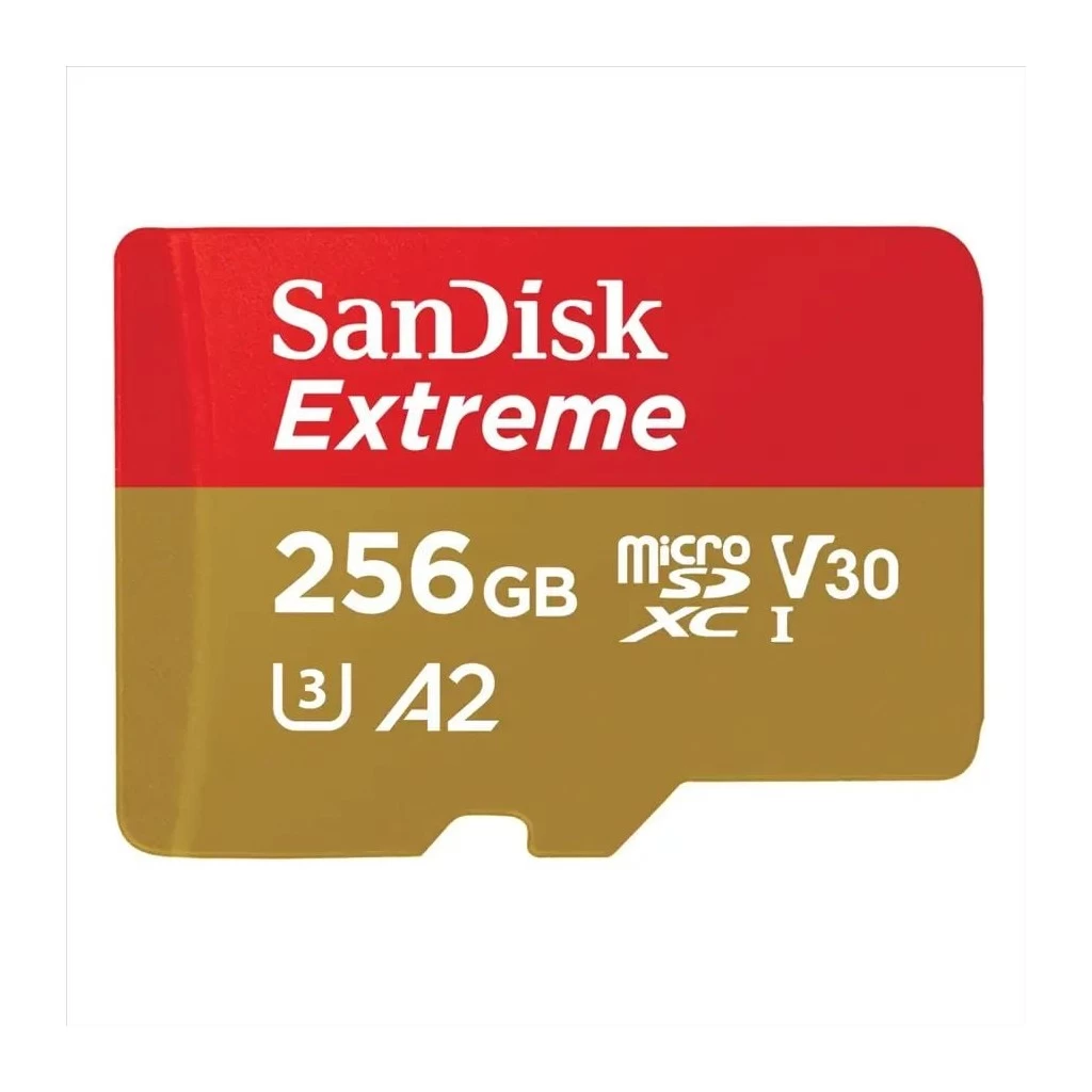 256GB Sandisk Extreme SDXC A2 C10 V30 UHS-I U3 (SDSQXAV-256G-GN6MA / 121587)