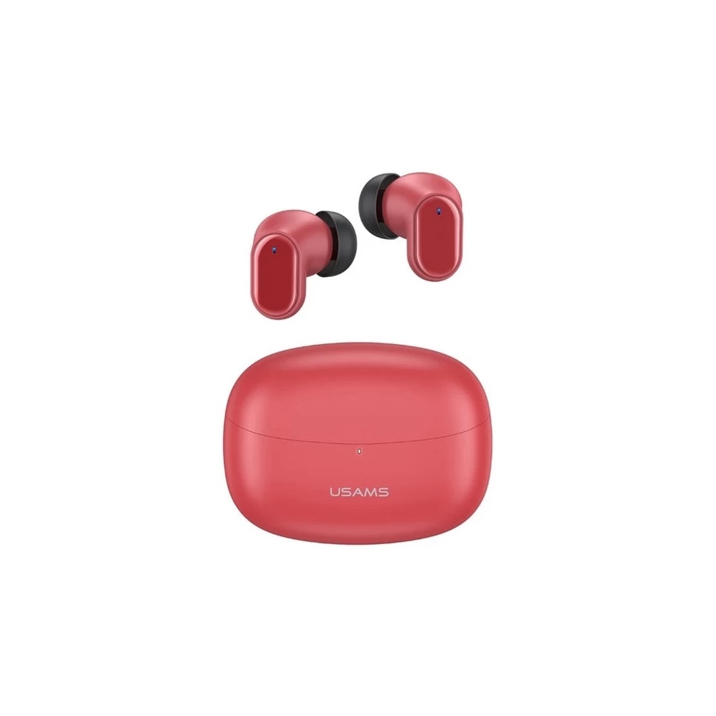 Usams BH bluetooth fülhallgató SZTEREO (v5.1, TWS, zajszűrő + töltőtok) PIROS (BHUBH03)