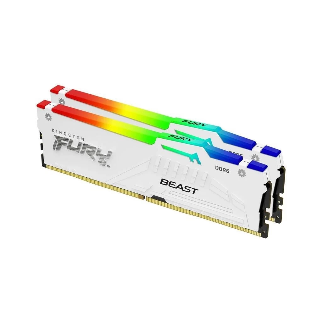 32GB 6000MHz DDR5 RAM Kingston Fury Beast White RGB EXPO CL30 (2x16GB) (KF560C30BWEAK2-32)
