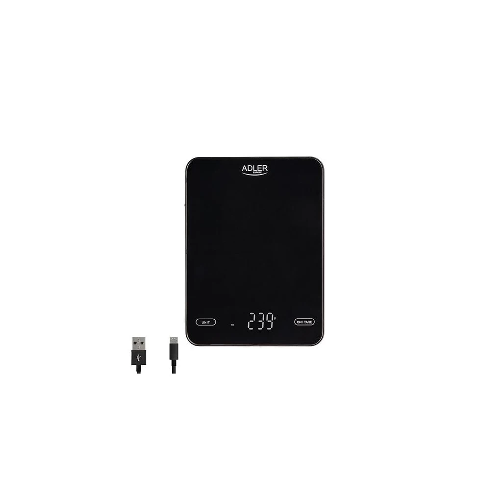 Adler AD 3177 újratölthető konyhai mérleg fekete