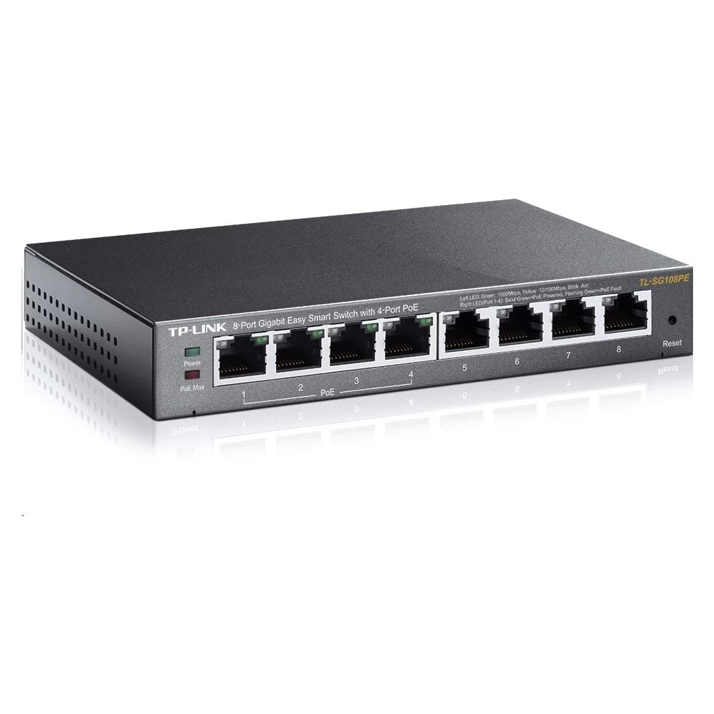 TP-Link TL-SG108PE 10/100/1000Mbps 8 portos PoE smart switch