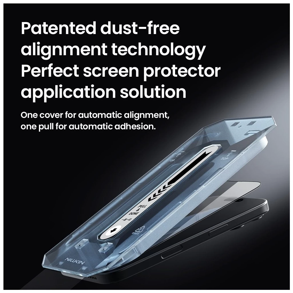 Nillkin Tempered Glass 2.5D CP+ PRO kijelzővédő az Apple iPhone 17 Pro Max készülékhez fekete (alkalmazóval)