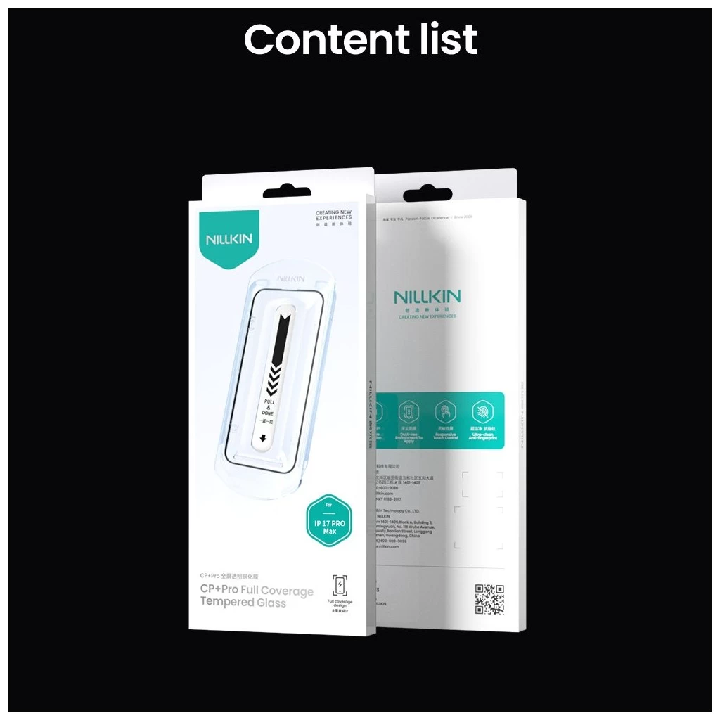 Nillkin Tempered Glass 2.5D CP+ PRO kijelzővédő az Apple iPhone 17 Pro Max készülékhez fekete (alkalmazóval)
