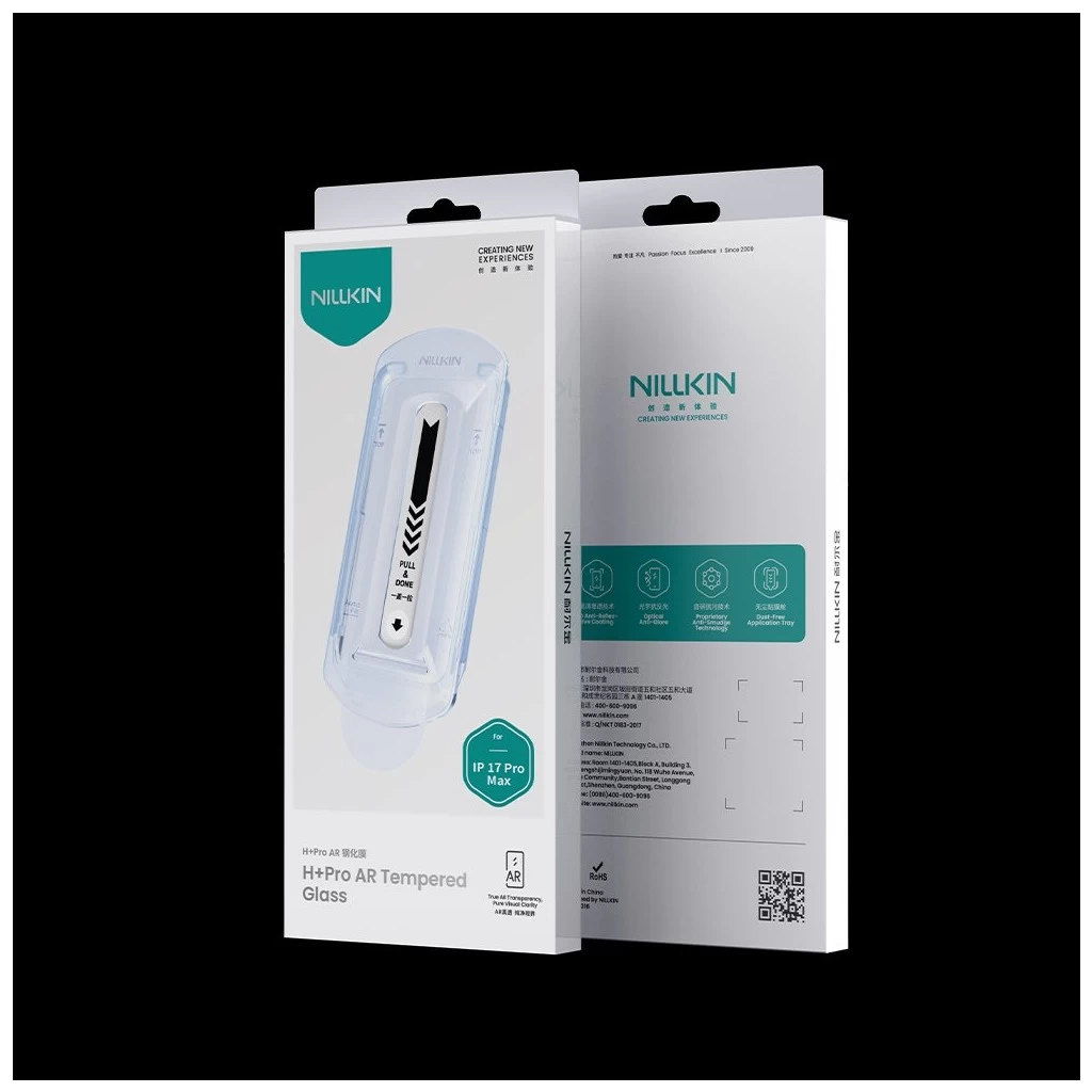 Nillkin edzett üveg kijelzővédő 0.2mm H+ PRO 2.5D anti-reflektív Apple iPhone 17 Pro Max készülékhez applikátorral