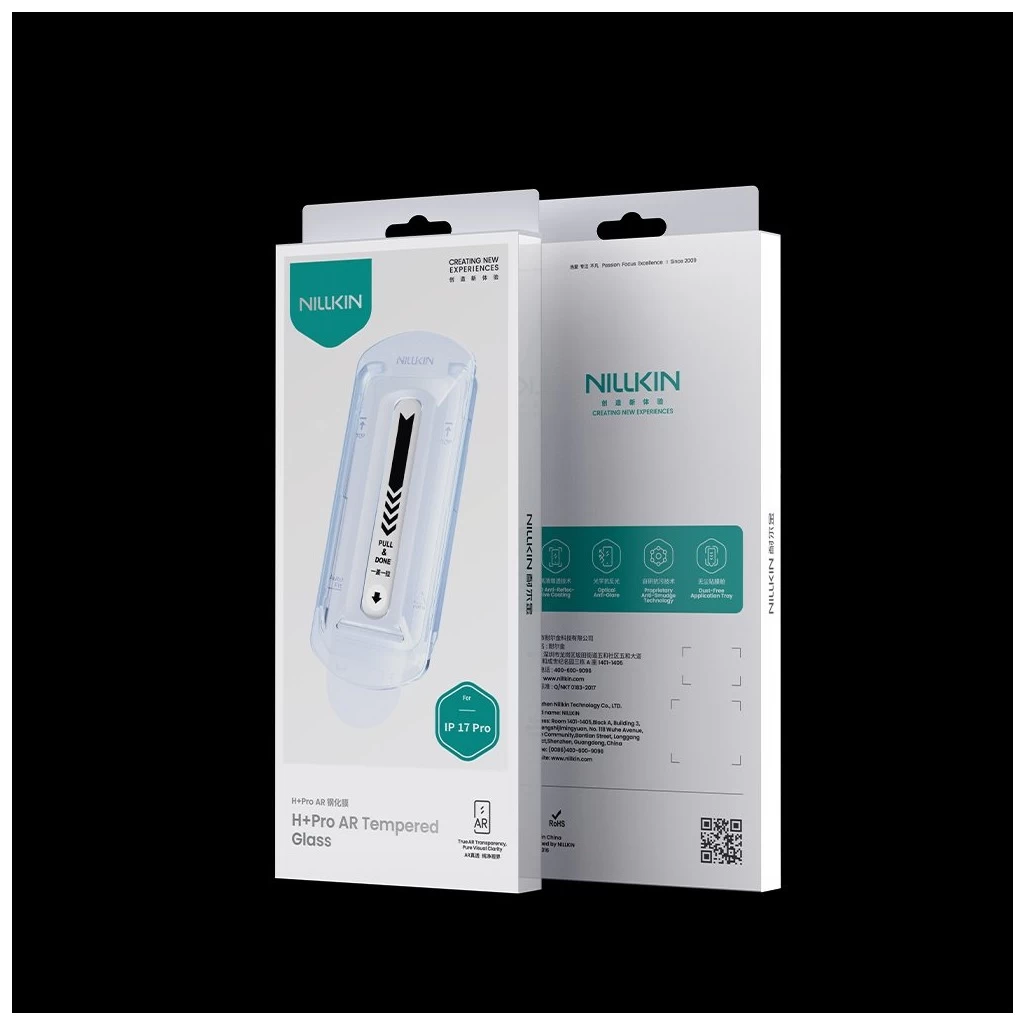 Nillkin Tempered Glass 0.2mm H+ PRO 2.5D Anti-reflektív üvegfólia Apple iPhone 17 Pro készülékhez (alkalmazóval)