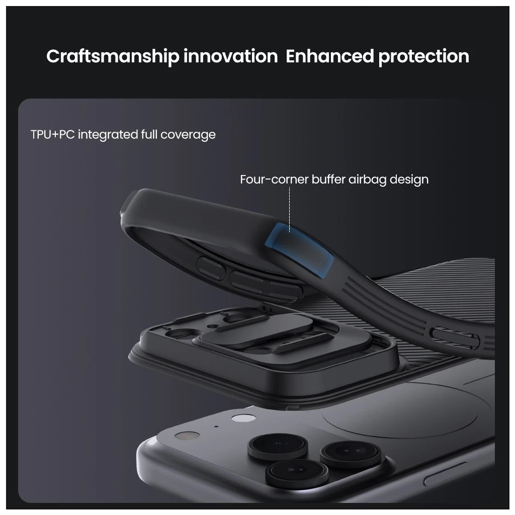 Nillkin CamShield PRO tok Apple iPhone 17 Pro készülékhez sötét zöld