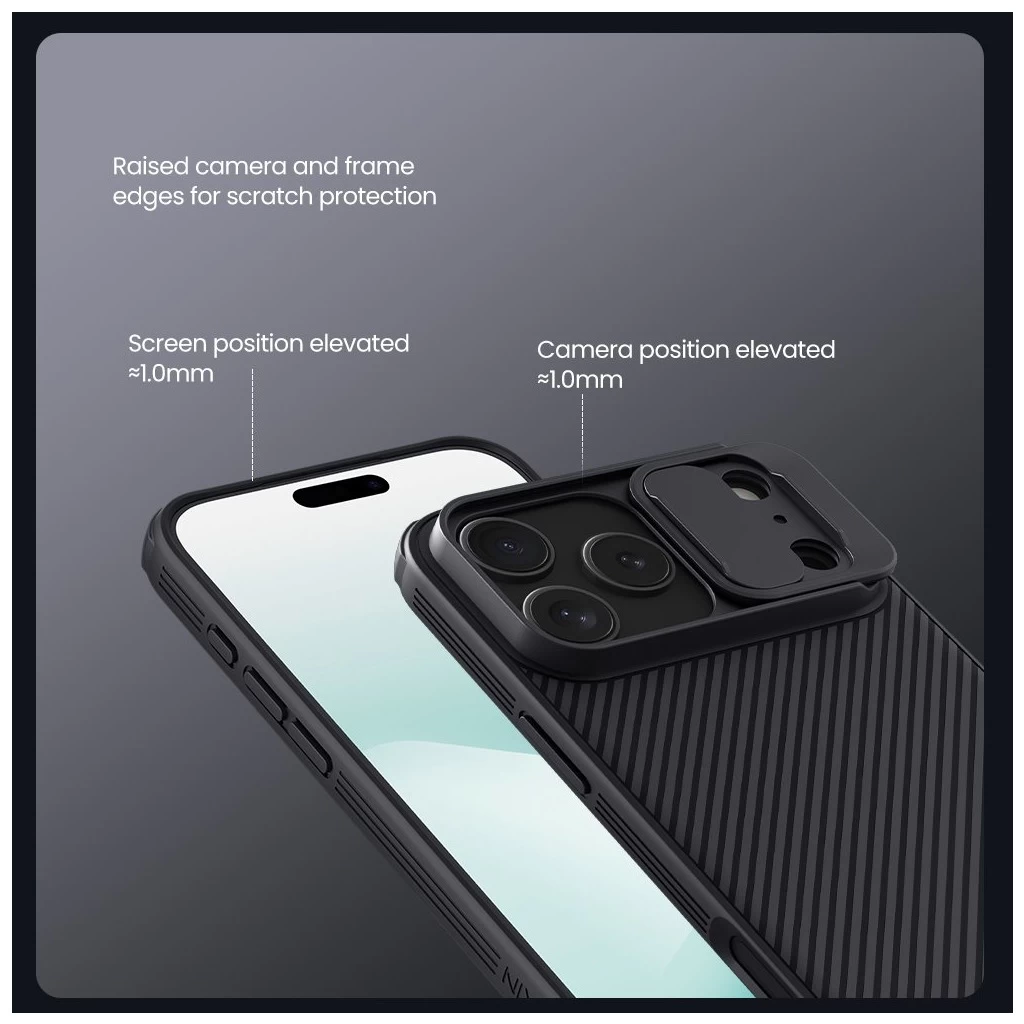 Nillkin CamShield PRO tok, Apple iPhone 17 Pro Max készülékhez, sötét zöld