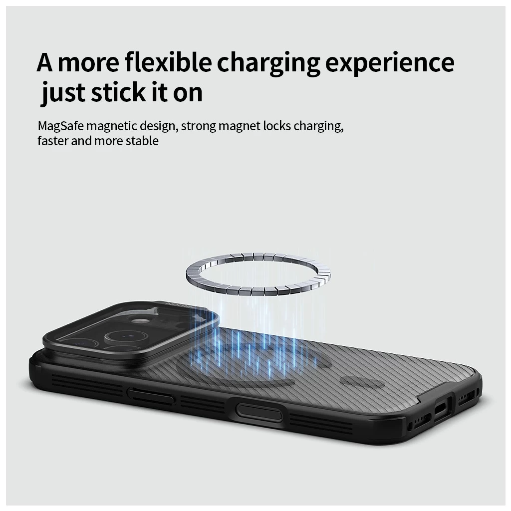 Nillkin CamShield Prop Magnetic tok Apple iPhone 17 Pro készülékhez átlátszó fekete