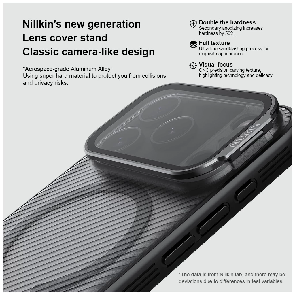 Nillkin CamShield Prop Magnetic tok Apple iPhone 17 Pro készülékhez átlátszó fekete