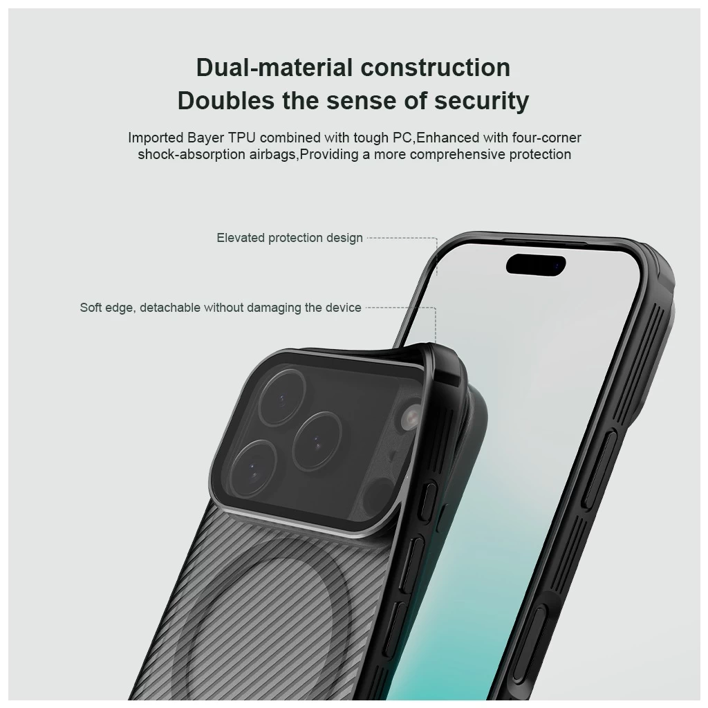 Nillkin CamShield Prop Magnetic tok Apple iPhone 17 Pro készülékhez átlátszó fekete