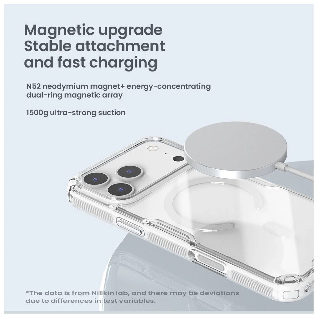 Nillkin Nature TPU PRO mágneses tok Apple iPhone 17 Pro Max készülékhez átlátszó fekete