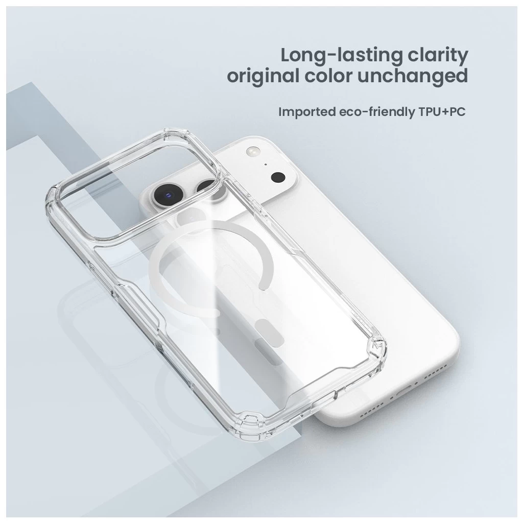 Nillkin Nature TPU PRO mágneses tok Apple iPhone 17 Pro Max készülékhez átlátszó fekete