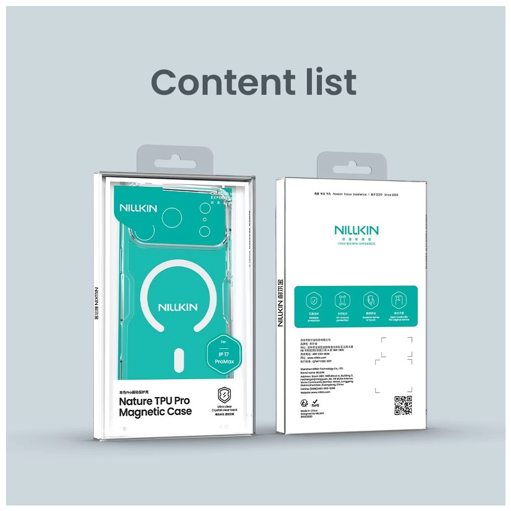 Nillkin Nature TPU PRO mágneses tok Apple iPhone 17 Pro Max készülékhez átlátszó fekete