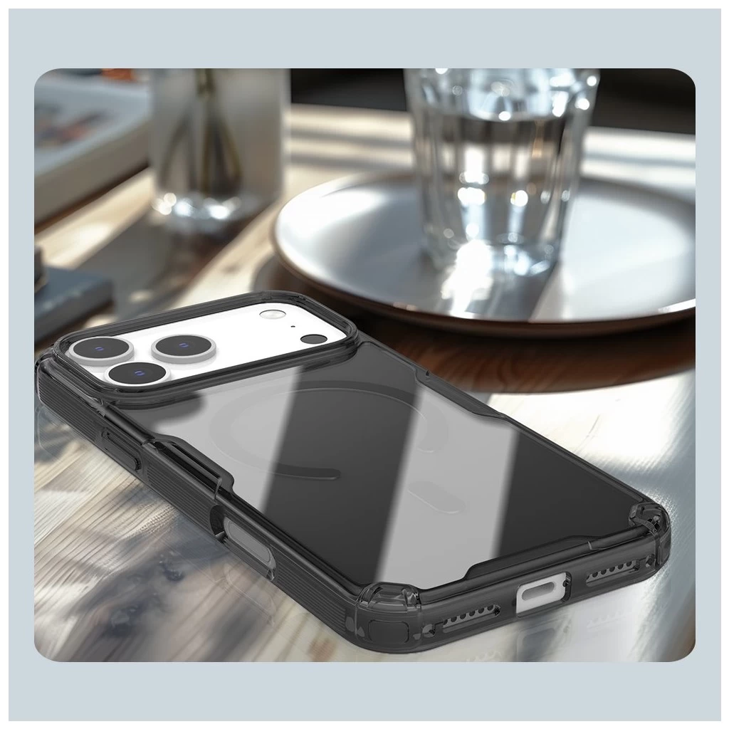 Nillkin Nature TPU PRO mágneses tok Apple iPhone 17 Pro Max készülékhez átlátszó fekete