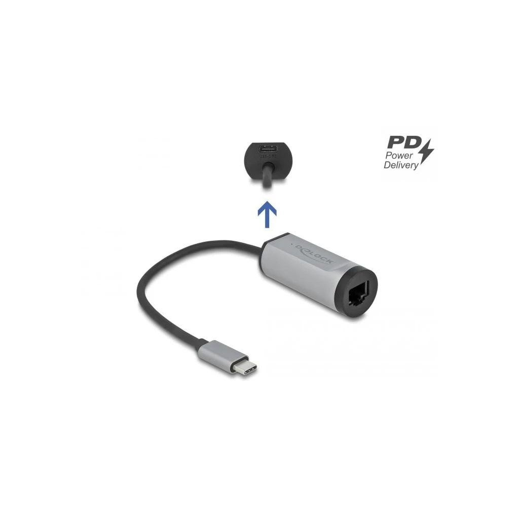 Delock USB-C – Gigabit LAN adapter + USB-C PD (64116)