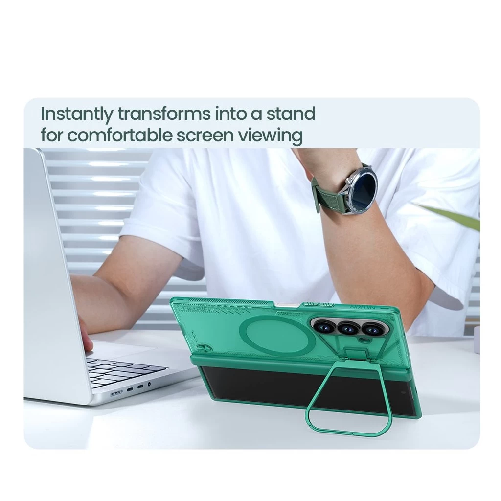 Nillkin Iceblade Prop mágneses tok Samsung Galaxy Z Fold 7 készülékhez zöld