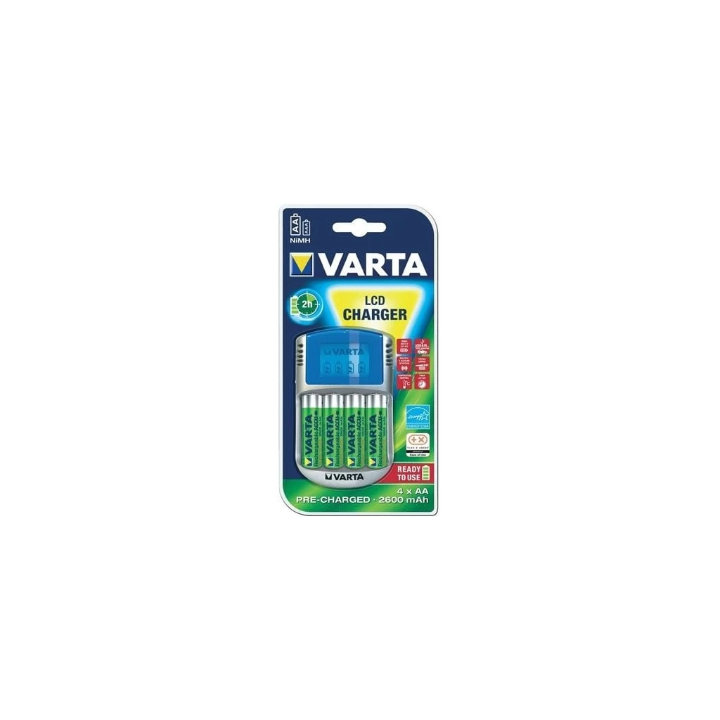 Varta LCD akku töltő + AA 2600 mAh 4db akkuval  + 12V + USB (57070201451)