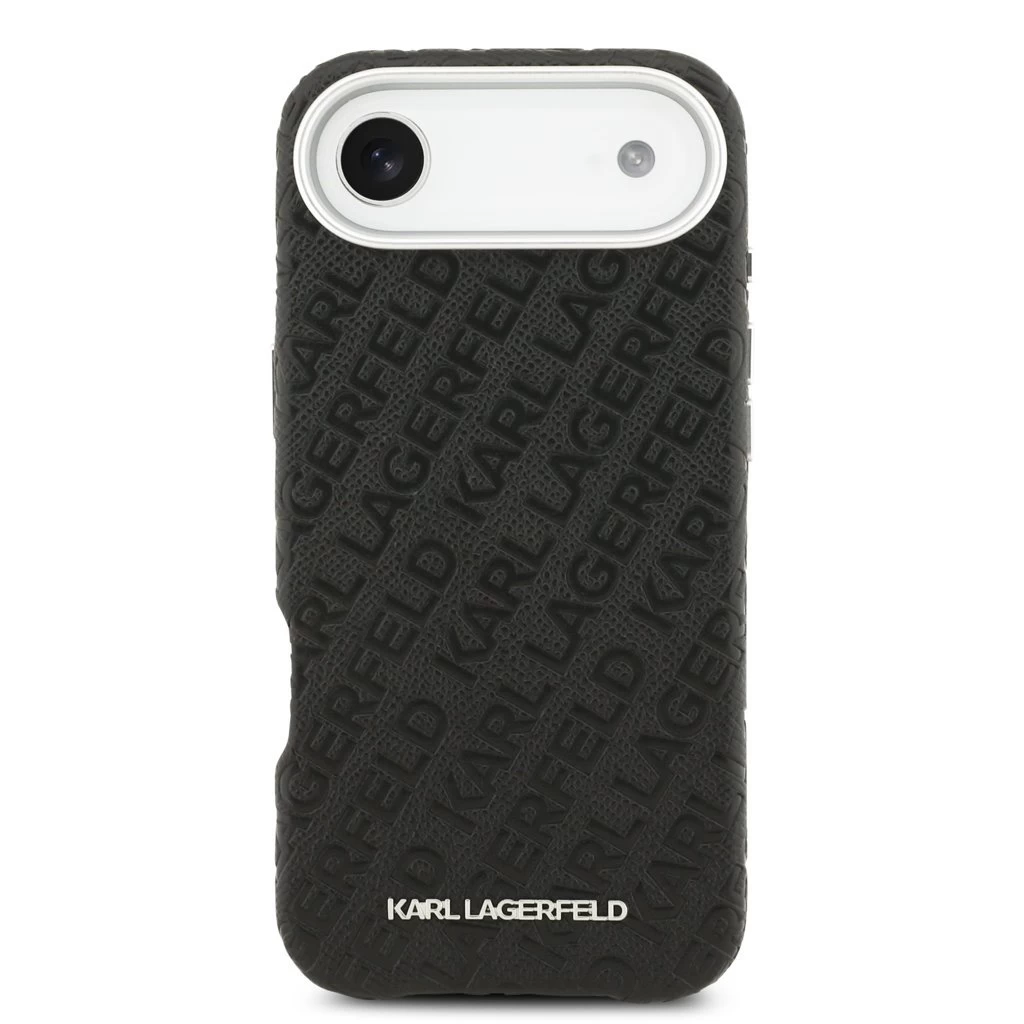 Karl Lagerfeld Grained PU Repeated Logo MagSafe tok iPhone Air készülékhez fekete