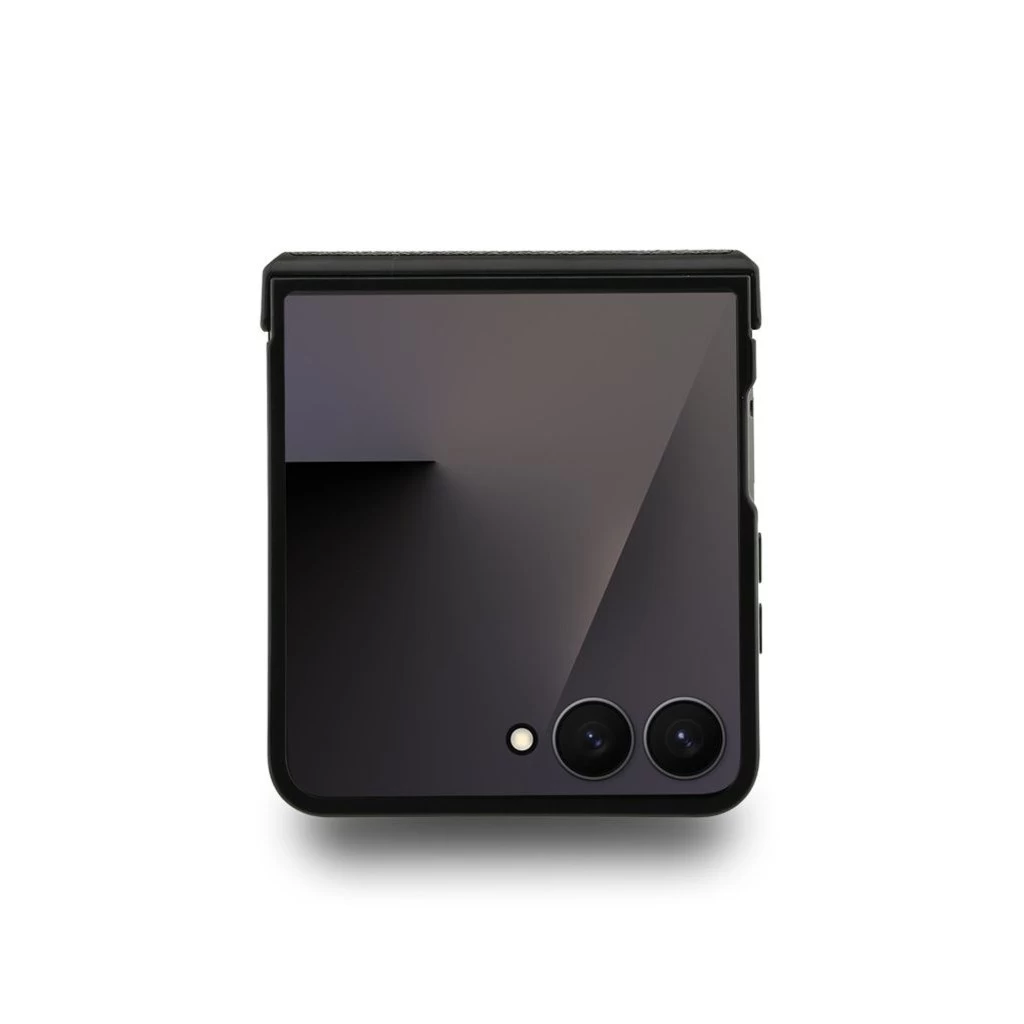 Guess PU Leather 4G Colored Ring Magnetic tok Samsung Galaxy Z Flip 7 készülékhez fekete