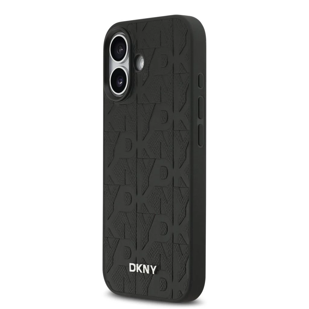 DKNY PU Leather Grid Pattern Magsafe tok iPhone 17 készülékhez fekete