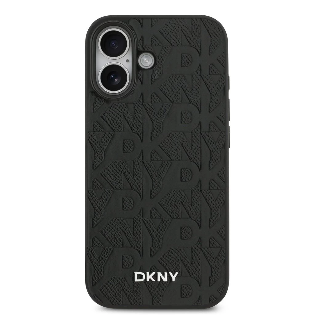 DKNY PU Leather Grid Pattern Magsafe tok iPhone 17 készülékhez fekete