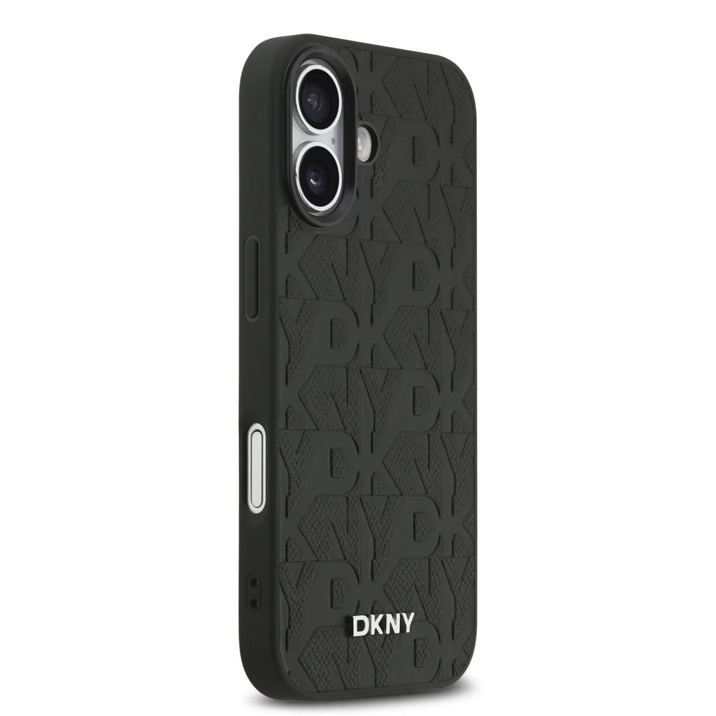 DKNY PU Leather Grid Pattern Magsafe tok iPhone 17 készülékhez fekete