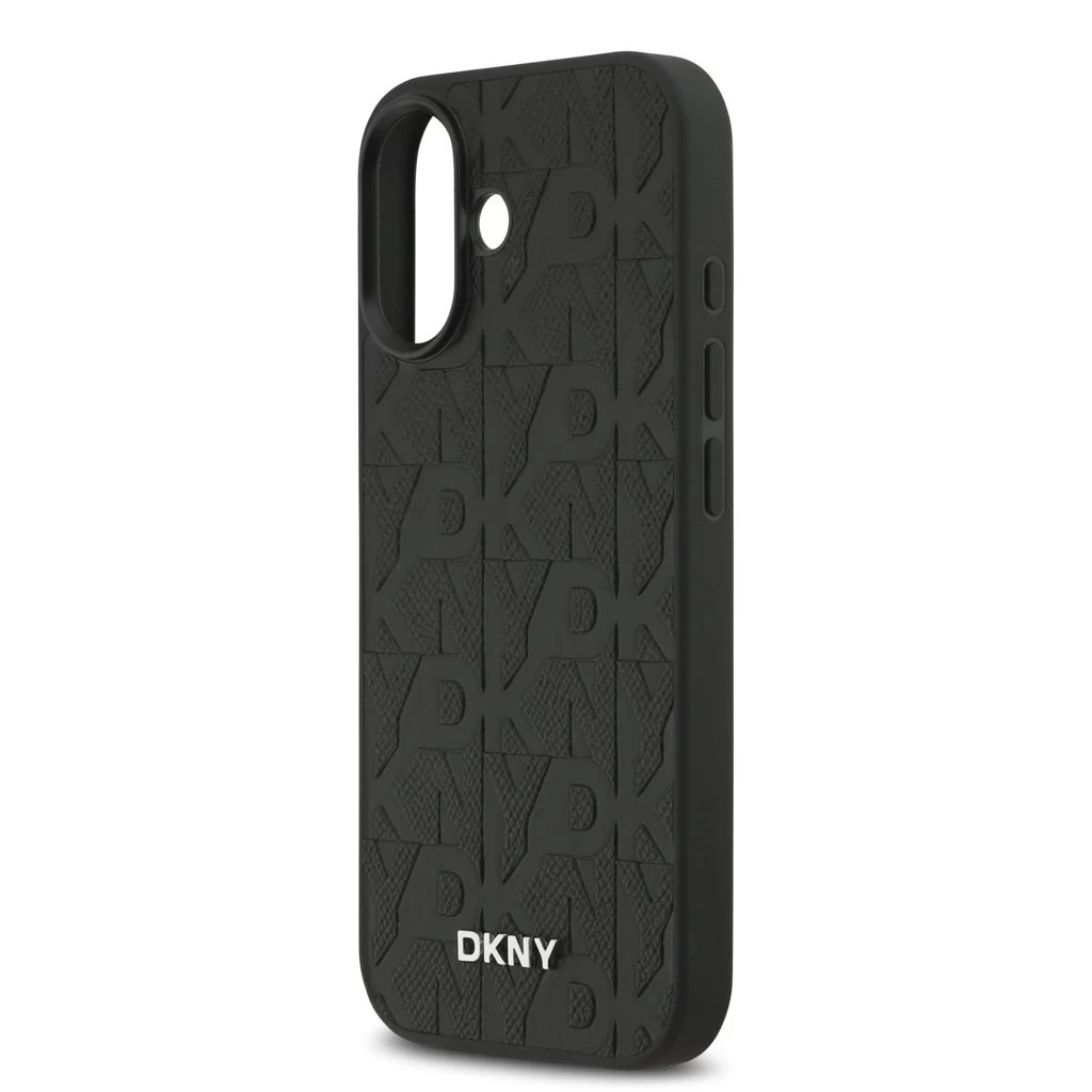 DKNY PU Leather Grid Pattern Magsafe tok iPhone 17 készülékhez fekete