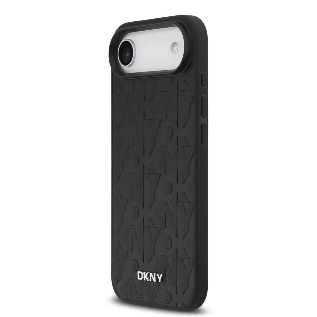 DKNY PU Leather Grid Pattern Magsafe tok iPhone Air készülékhez fekete